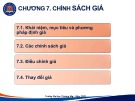 Bài giảng Marketing Du lịch - Chương 7: Chính sách giá (Năm 2022)