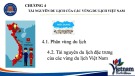 Bài giảng Tài nguyên du lịch - Chương 4: Tài nguyên du lịch của các vùng du lịch Việt Nam