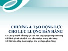 Bài giảng Quản trị bán hàng - Chương 4: Tạo động lực cho lực lượng bán hàng (Trình độ Thạc sĩ)