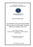 Luận án Tiến sĩ Luật học: Các tình tiết tăng nặng trách nhiệm hình sự liên quan đến nhiều tội phạm trong Luật hình sự Việt Nam