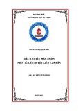 Tóm tắt Luận án Tiến sĩ Văn học: Tiểu thuyết Mạc Ngôn nhìn từ lý thuyết liên văn bản