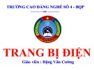 Bài giảng Trang bị điện - Đặng Văn Cường