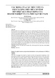 Tác động của cấu trúc vốn và chất lượng thể chế cấp tỉnh đến hiệu quả hoạt động của doanh nghiệp vừa và nhỏ tại Việt Nam