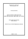 Tóm tắt Luận án Tiến sĩ Khoa học giáo dục: Quản lý chất lượng đào tạo giáo viên tiểu học theo tiếp cận AUN-QA