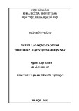 Tóm tắt Luận án Tiến sĩ Luật học: Người lao động cao tuổi theo pháp luật của Việt Nam hiện nay