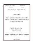 Tóm tắt Luận án Tiến sĩ Quản lý công: Động lực làm việc của giảng viên trong các trường đại học công lập ở Việt Nam hiện nay