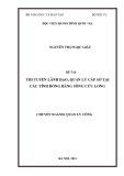 Luận án Tiến sĩ Quản lý công: Thi tuyển lãnh đạo, quản lý cấp sở tại các tỉnh đồng bằng sông Cửu Long