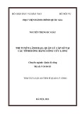 Tóm tắt Luận án Tiến sĩ Quản lý công: Thi tuyển lãnh đạo, quản lý cấp sở tại các tỉnh đồng bằng sông Cửu Long