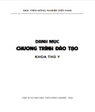 Ebook Danh mục chương trình đào tạo Khoa Thú y