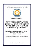 Tóm tắt Luận văn Thạc sĩ Kinh tế: Phát triển cho vay tiêu dùng tại Ngân hàng TMCP Ngoại thương Việt Nam - Chi nhánh Quảng Ngãi