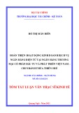 Tóm tắt Luận văn Thạc sĩ Kinh tế: Hoàn thiện hoạt động kinh doanh dịch vụ ngân hàng điện tử tại Ngân hàng Thương Mại Cổ Phần Đầu Tư và Phát Triển Việt Nam - Chi nhánh Thừa Thiên Huế