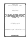 Tóm tắt Luận văn Thạc sĩ Tài chính ngân hàng: Hoàn thiện hoạt động quản lý tín dụng chính sách đối với hộ nghèo tại Phòng giao dịch Ngân hàng Chính sách xã hội huyện Trà Bồng, tỉnh Quảng Ngãi