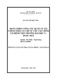 Tóm tắt Luận văn Thạc sĩ Tài chính ngân hàng: Hoàn thiện công tác quản lý tài chính theo cơ chế tự chủ tài chính tại Bệnh viện Trường Đại học Y - Dược Huế