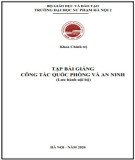 Bài giảng Công tác quốc phòng và an ninh: Phần 2