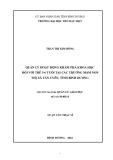 Luận văn Thạc sĩ Quản lý giáo dục: Quản lý hoạt động khám phá khoa học đối với trẻ 5-6 tuổi tại các trường mầm non thị xã Tân Uyên, tỉnh Bình Dương