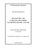 Luận văn Thạc sĩ Kế toán: Kế toán thu, chi và kết quả hoạt động tại Trường Đại học Y Hà Nội