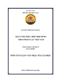 Tóm tắt Luận văn Thạc sĩ Luật học: Bảo lãnh thực hiện hợp đồng theo pháp luật Việt Nam