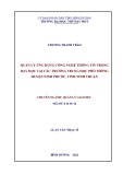 Luận văn Thạc sĩ Quản lý giáo dục: Quản lý ứng dụng công nghệ thông tin trong dạy học ở các trường trung học phổ thông huyện Ninh Phước, tỉnh Ninh Thuận