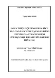 Luận văn Thạc sĩ Kế toán: Hoàn thiện nội dung phân tích báo cáo tài chính tại Ngân hàng Thương mại Trách nhiệm hữu hạn Dầu khí Toàn cầu