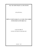 Luận án Tiến sĩ Chủ nghĩa xã hội khoa học: Những vấn đề xã hội của các khu công nghiệp ở tỉnh Thái Nguyên hiện nay