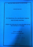 Luận án Tiến sĩ Xã hội học: Sự tham gia của người dân trong bảo vệ môi trường (Nghiên cứu trường hợp xây dựng nông thôn mới tại tỉnh Nam Định và An Giang)