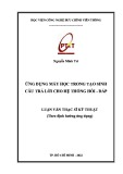 Luận văn Thạc sĩ Kỹ thuật: Ứng dụng máy học trong tạo sinh câu trả lời cho hệ thống hỏi đáp