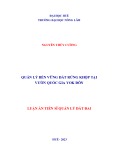 Luận án Tiến sĩ Quản lý đất đai: Quản lý bền vững đất rừng khộp tại vườn quốc gia Yok Đôn