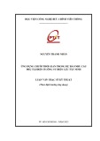 Luận văn Thạc sĩ Kỹ thuật: Ứng dụng chuỗi thời gian trong dự báo nhu cầu phụ tải điện ở Công ty Điện lực Tây Ninh