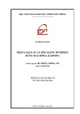 Tóm tắt Luận văn Thạc sĩ Kỹ thuật: Phân loại lưu lượng internet dùng Machine Learning