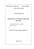 Tóm tắt Luận án Tiến sĩ Kinh tế: Giám sát đầu tư công của Quốc hội Việt Nam