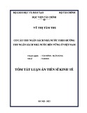 Tóm tắt Luận án Tiến sĩ Kinh tế: Cơ cấu thu ngân sách nhà nước theo hướng thu ngân sách nhà nước bền vững ở Việt Nam