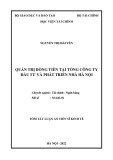 Tóm tắt Luận án Tiến sĩ Kinh tế: Quản trị dòng tiền tại Tổng công ty đầu tư và phát triển nhà Hà Nội