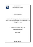 Tóm tắt Luận văn Thạc sĩ Thống kê kinh tế: Nghiên cứu hiệu quả hoạt động kinh doanh của các doanh nghiệp nhỏ và vừa trên địa bàn tỉnh Quảng Ngãi