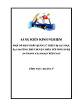 Sáng kiến kinh nghiệm THPT: Một số biện pháp quản lý thiết bị dạy học tại trường THPT huyện miền núi tỉnh Nghệ An trong giai đoạn hiện nay