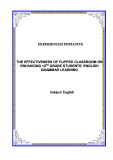 Sáng kiến kinh nghiệm THPT: The effectiveness of flipped classroom on enhancing 10th grade students’ English grammar learning