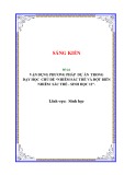 Sáng kiến kinh nghiệm THPT: Vận dụng phương dự án trong dạy học chủ đề “nhiễm sắc thể và đột biến nhiễm sắc thể – Sinh học 12