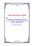 Sáng kiến kinh nghiệm THPT: Ứng dụng phần mềm Yenka thiết kế thí nghiệm ảo phần Cơ sở hóa học đại cương, chương trình GDPT 2018