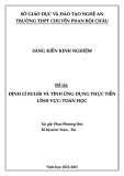 Sáng kiến kinh nghiệm THPT: Định lí Euler và tính dụng thực tiễn