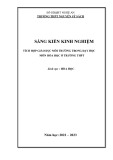 Sáng kiến kinh nghiệm THPT: Tích hợp giáo dục môi trường trong dạy học môn hóa học ở trường THPT