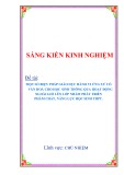 Sáng kiến kinh nghiệm THPT: Một số biện pháp giáo dục hành vi ứng xử có văn hoá cho học sinh thông qua hoạt động ngoài giờ lên lớp nhằm phát triển phẩm chất, năng lực học sinh THPT