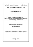 Tóm tắt Luận án Tiến sĩ Quản lý công: Quản lý nhà nước đối với phát thải khí nhà kính trong lĩnh vực nông nghiệp ở Việt Nam