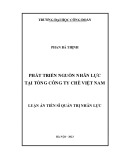 Luận án Tiến sĩ Quản trị nhân lực: Phát triển nguồn nhân lực tại Tổng công ty Chè Việt Nam