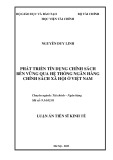 Luận án Tiến sĩ Kinh tế: Phát triển tín dụng chính sách bền vững qua hệ thống Ngân hàng Chính sách xã hội ở Việt Nam