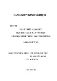 Sáng kiến kinh nghiệm THPT: Phát triển năng lực đọc hiểu kịch bản văn học cho học sinh trung học phổ thông