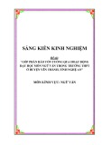 Sáng kiến kinh nghiệm THPT: Góp phần bảo tồn tuồng qua hoạt động dạy học môn Ngữ văn trong trường THPT ở huyện Yên Thành, tỉnh Nghệ An