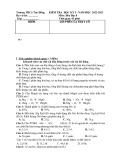 Đề thi học kì 1 môn Hóa học lớp 8 năm 2022-2023 - Trường THCS Tản Hồng