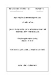 Tóm tắt Luận văn Thạc sĩ Quản lý công: Quản lý chi ngân sách đối với ngành Y tế trên địa bàn tỉnh Đắk Lắk