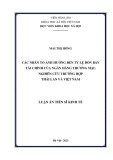 Luận án Tiến sĩ Kinh tế: Các nhân tố ảnh hưởng đến tỷ lệ đòn bẩy tài chính của ngân hàng thương mại: Nghiên cứu trường hợp Thái Lan và Việt Nam