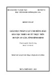 Tóm tắt Luận văn Thạc sĩ Quản lý công: Giáo dục pháp luật cho đồng bào dân tộc thiểu số từ thực tiễn huyện An Lão, tỉnh Bình Định