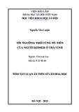 Tóm tắt Luận án Tiến sĩ Văn hoá học: Tín ngưỡng thờ cúng tổ tiên của người Khmer ở Trà Vinh